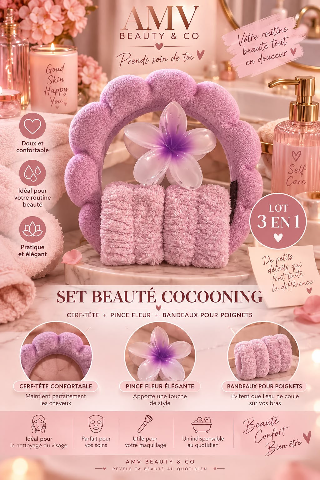 Kit accessoire cheveux violet 💜