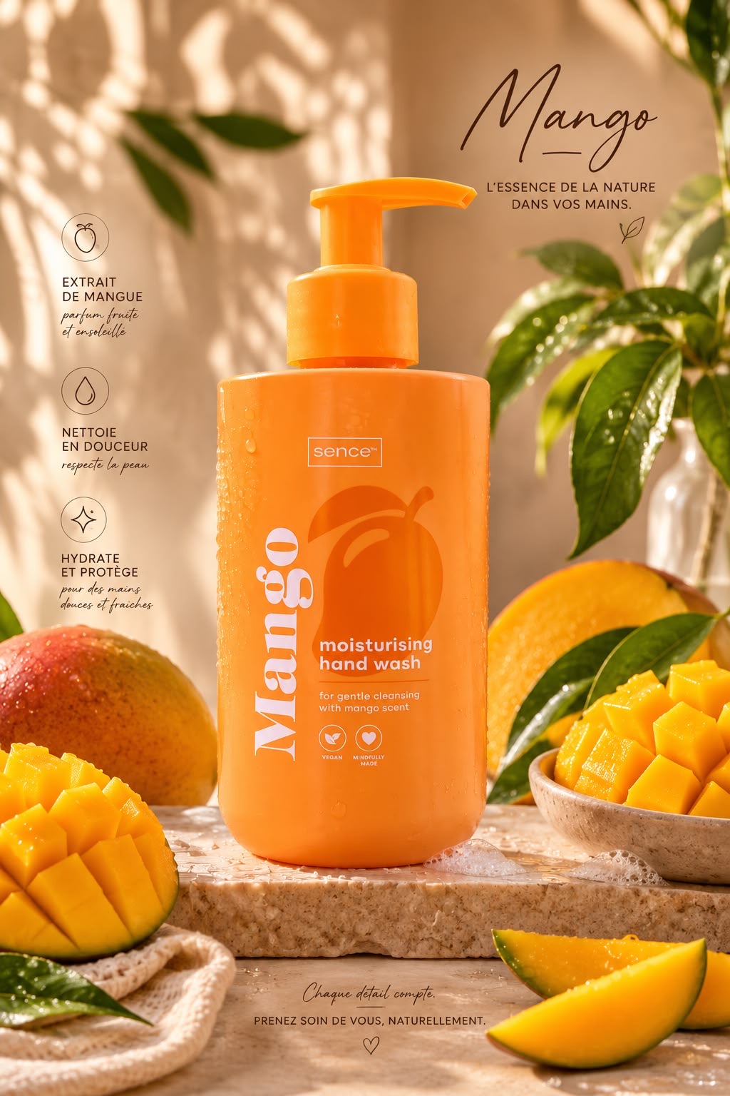 Lot de 2 gel lavant pour les mains vegan Mangue et Coco 300 ML