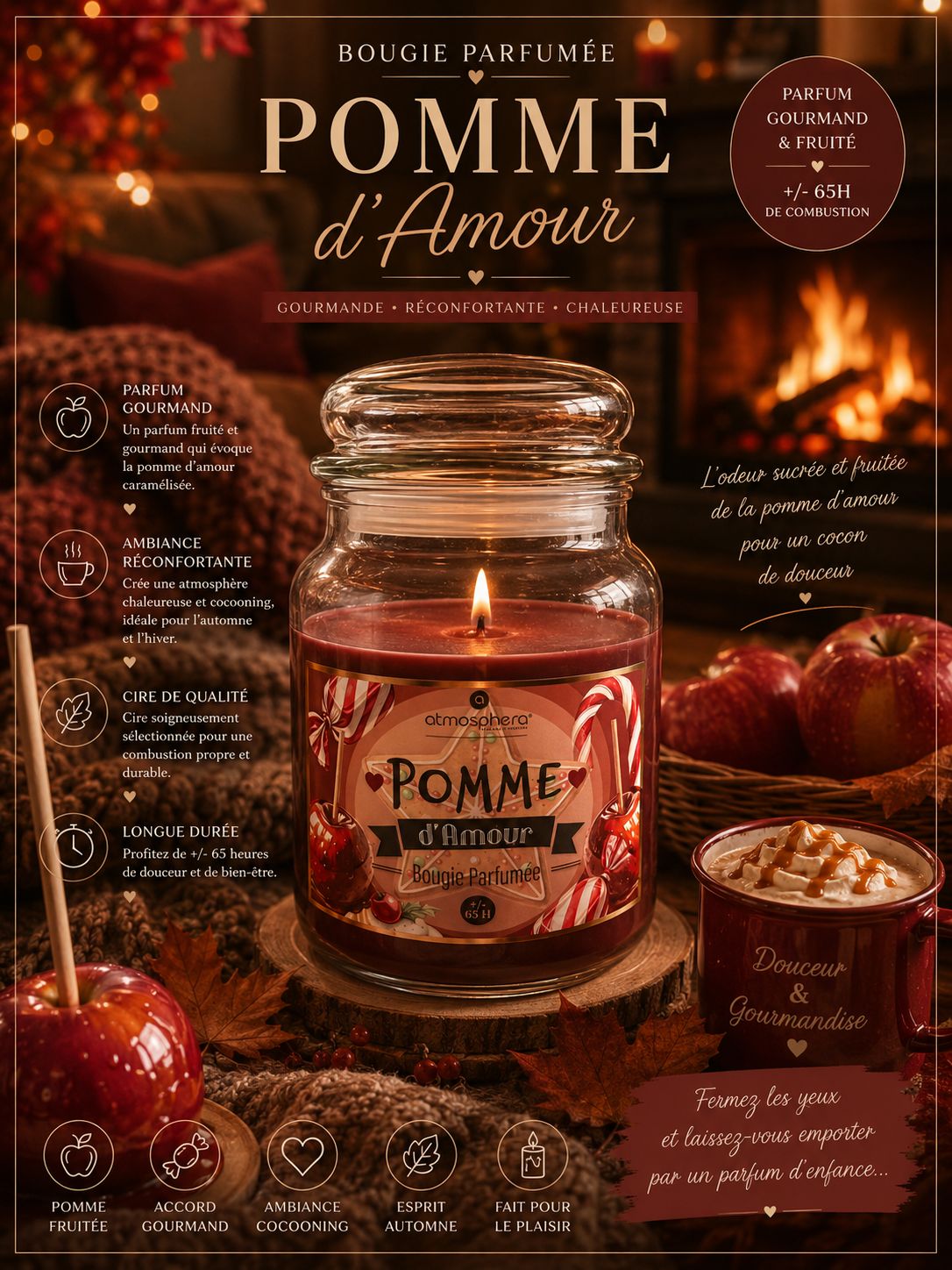 Bougie parfumée Pomme d’amour🍎🕯️