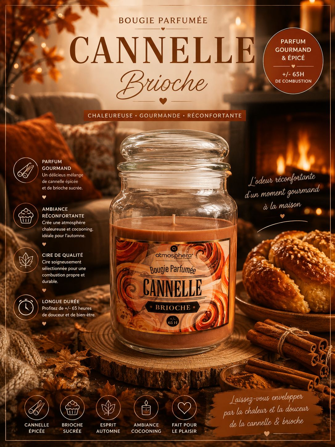 Bougie parfumée Canelle Brioche 🥧