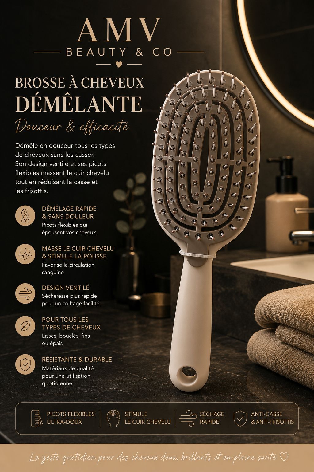 Brosse à cheveux démêlante 👩🏼