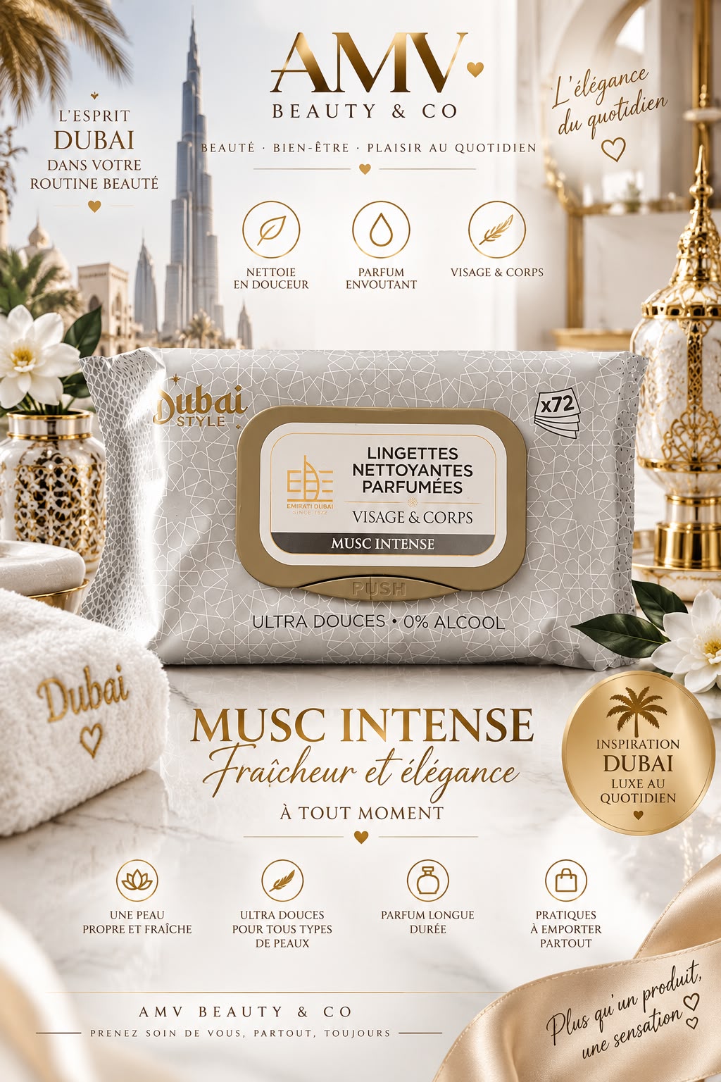 Lingette visage & Corps Musc intense 🩶