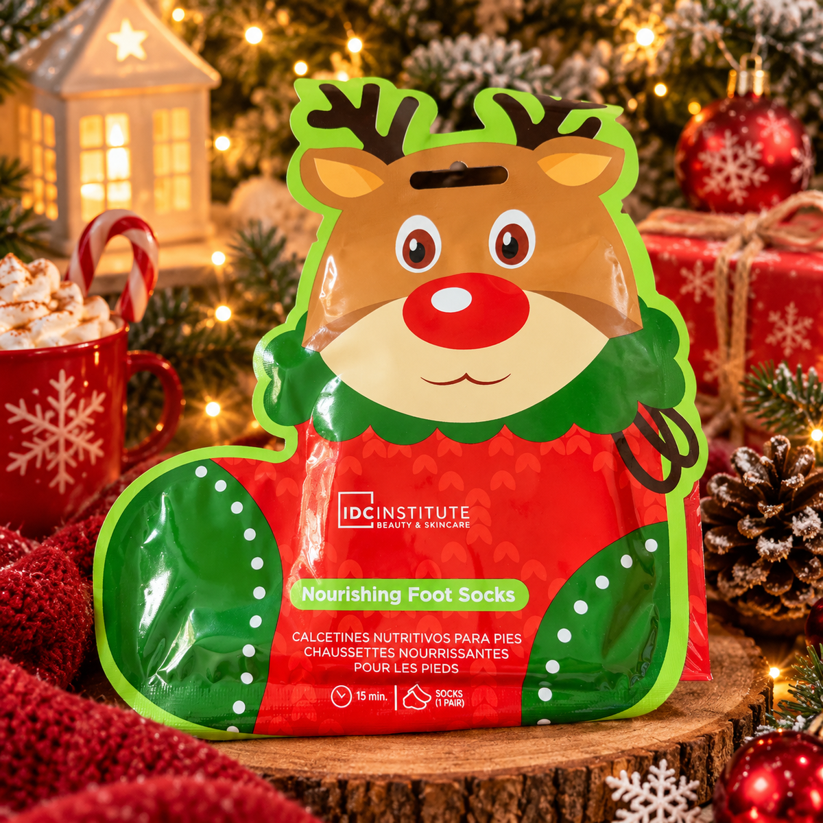 Masque pieds en motif reine de Noël 🎅👣