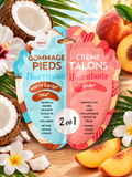 Gommage pieds 2 en 1 Crème talon pêche 🍑🥥