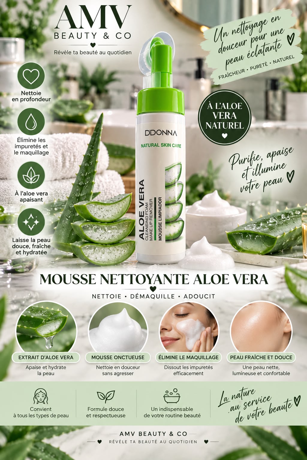 Mousse nettoyante aloe vera