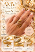 Bague motif serpent réglable