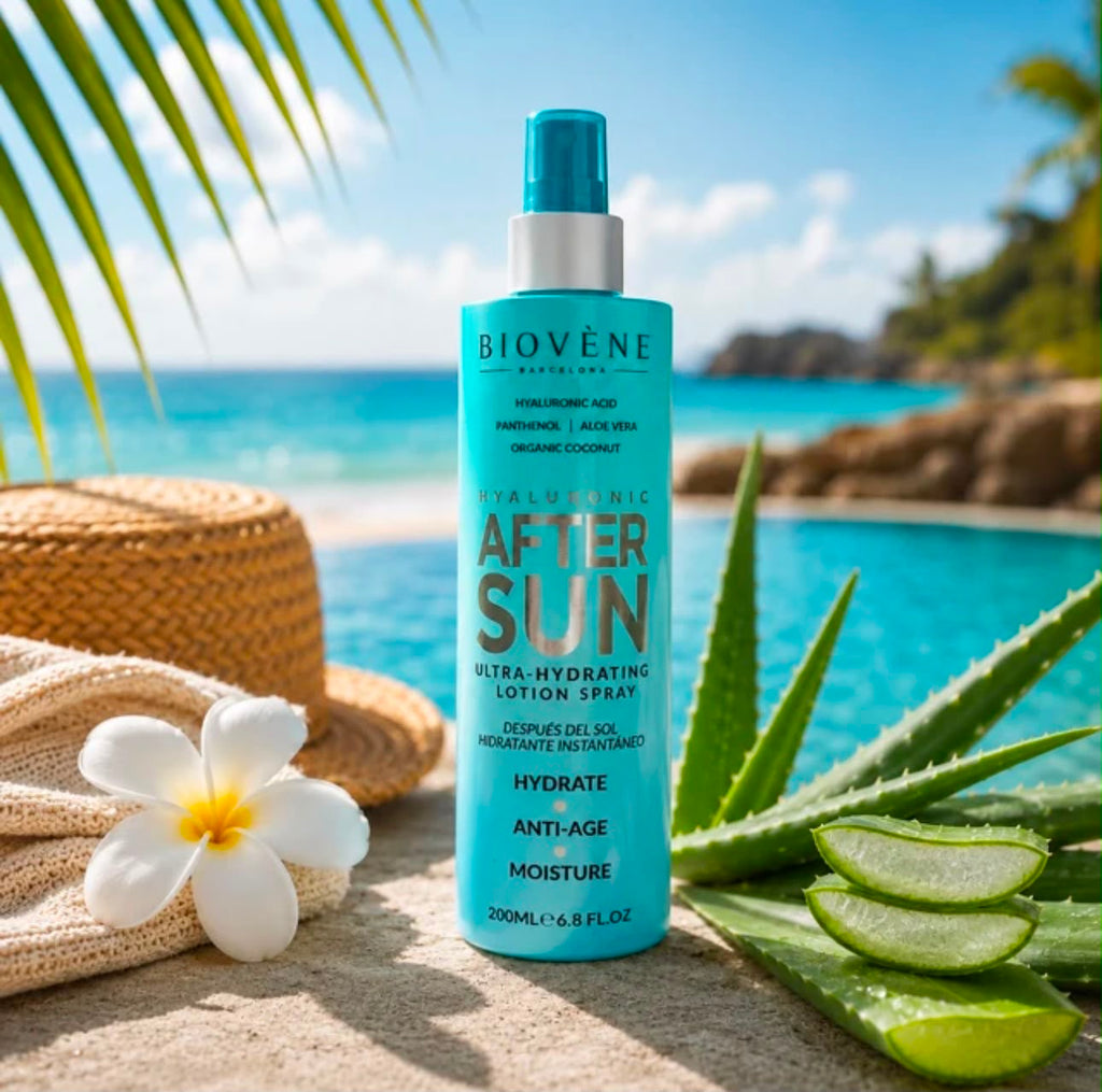 Spray après soleil ultra hydratant à l'acide hyaluronique, aloe Vera et coco