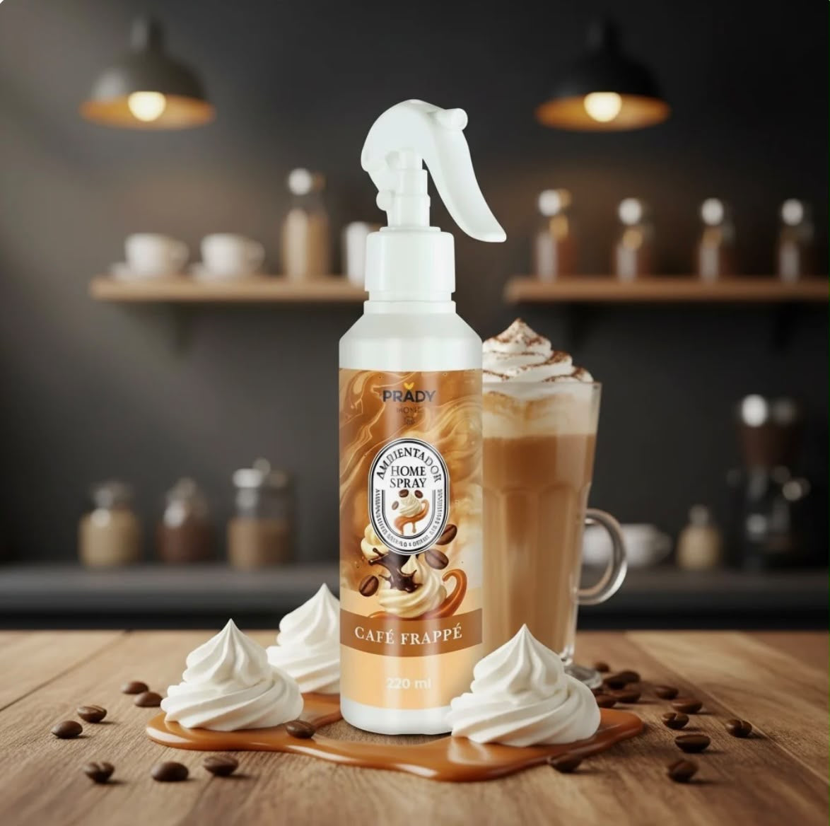 Spray d'ambiance maison et tissu café frappé 220 ML