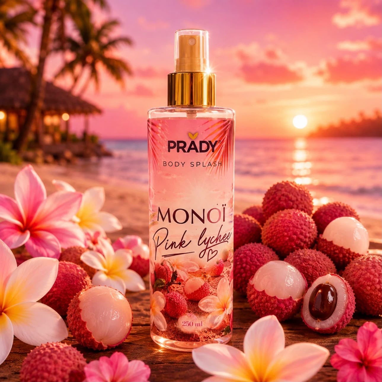 Brume corps et cheveux Monoi Pink lychee 250 ML